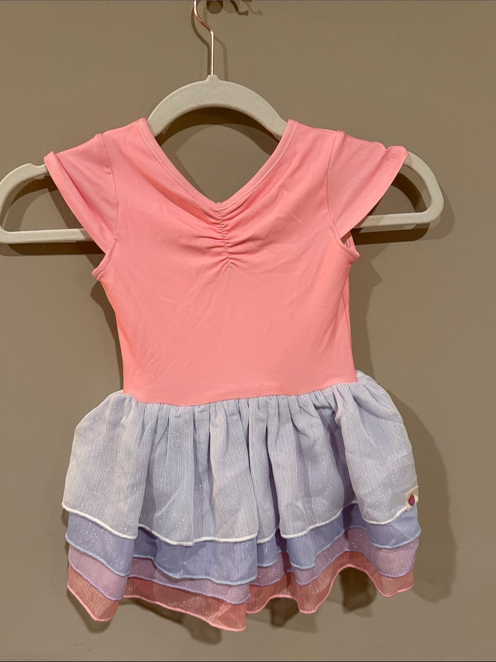 cheeky plum Pink and Light Purple Layered Tulle Dress for Kids